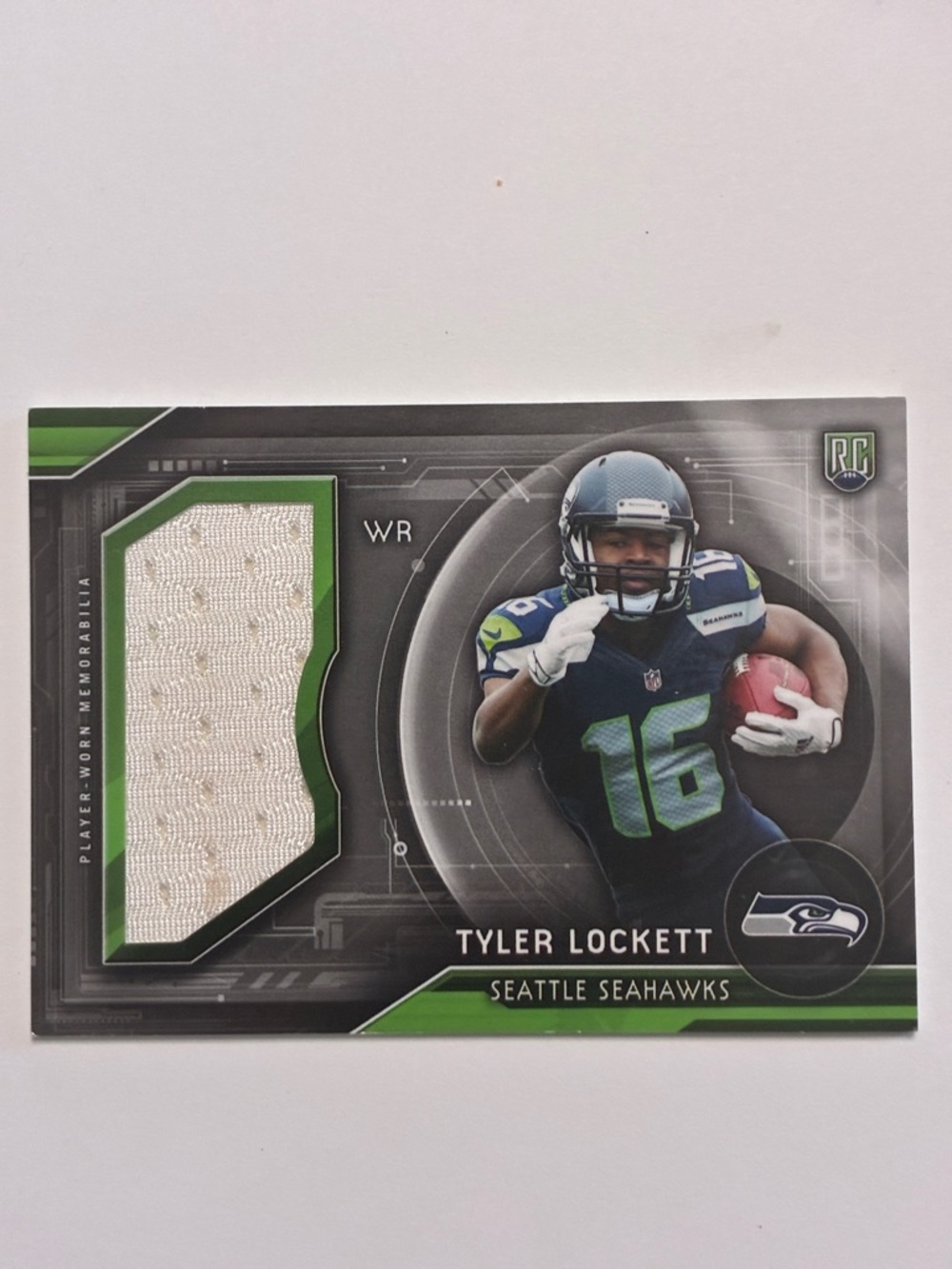 Tyler Lockett Seattle Seahawks Rookie Patch Card - Navy & Green